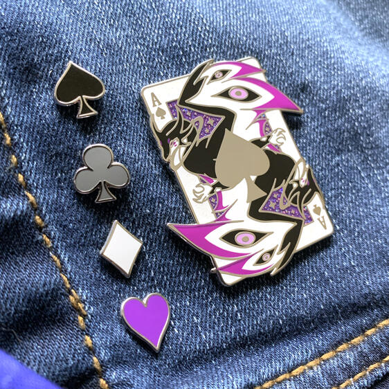 Ace of Spades &amp; Suits (enamel pins)