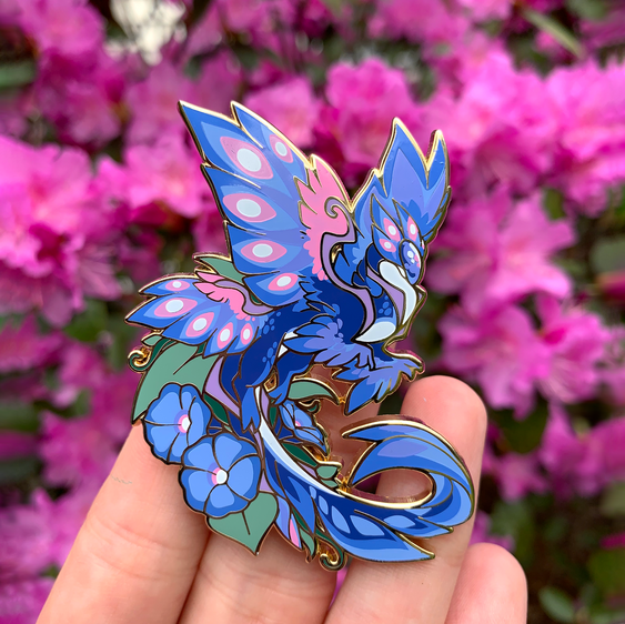Blue Morning Glory (enamel pin)